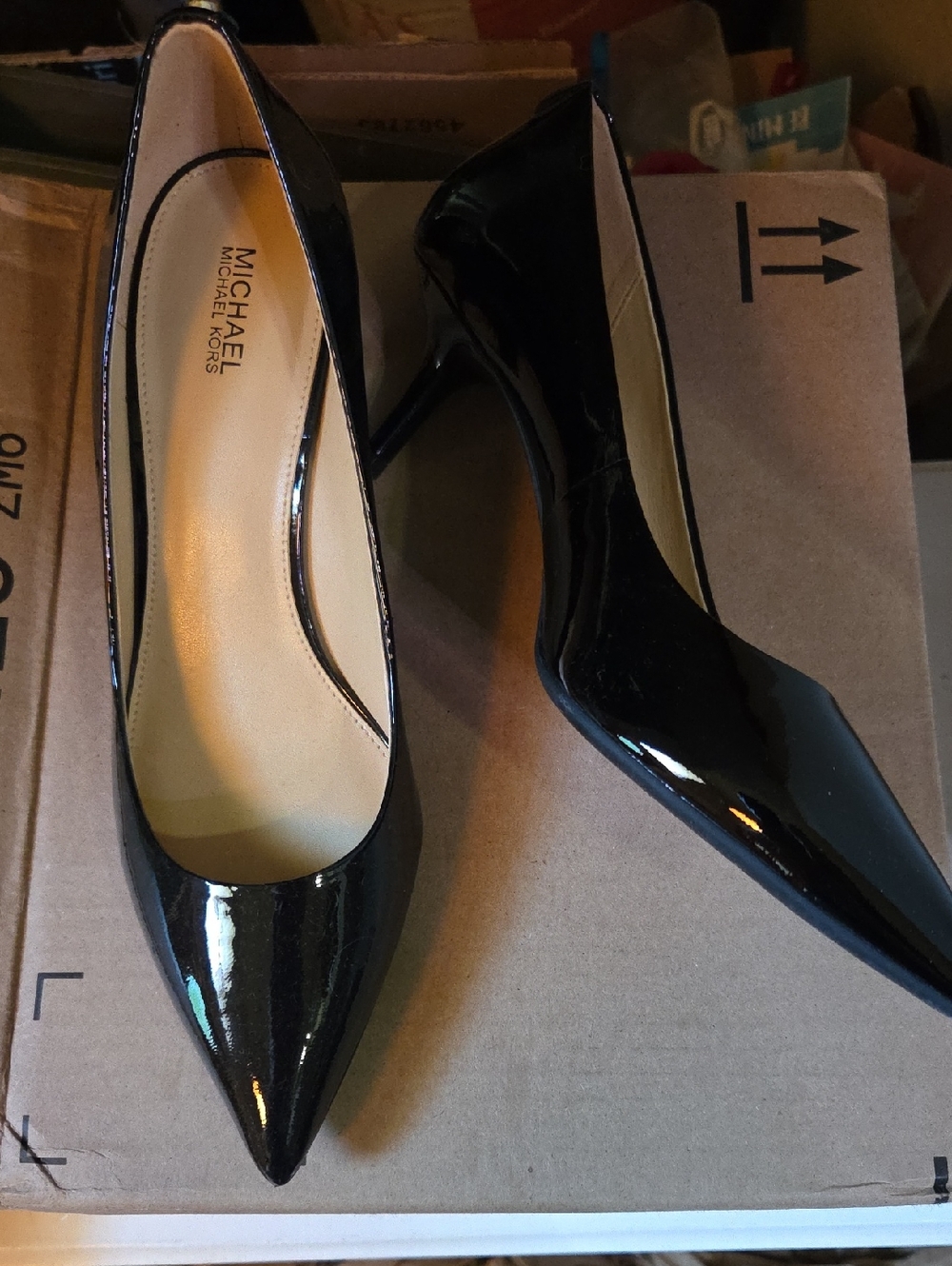 Michael Kors Black Patent Pointed-Toe Stiletto Pumps